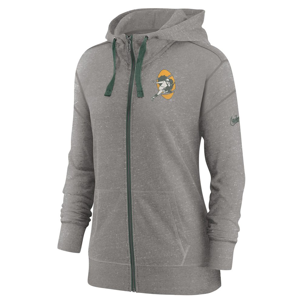 Green Bay Packers Nike Women's Gym Vintage Full-Zip Hoodie - Green