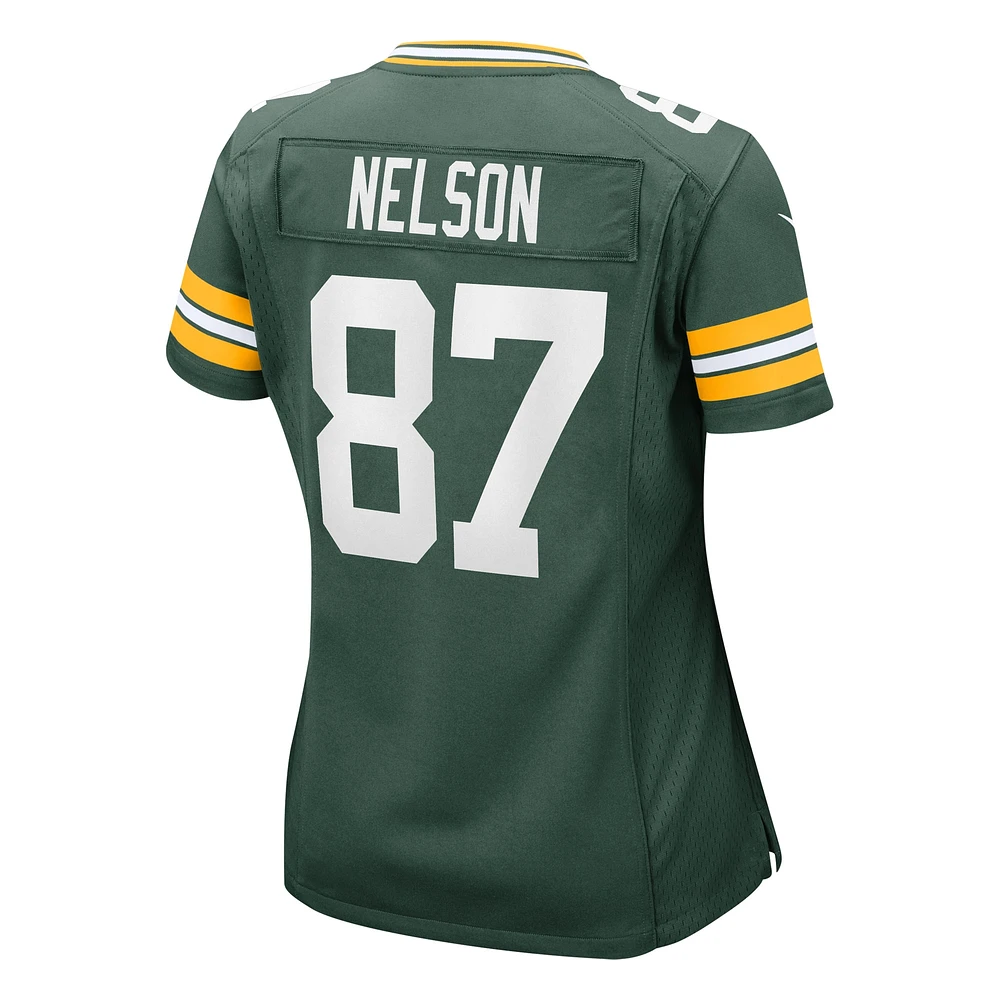 Maillot de match à la retraite Nike Jordy Nelson Green Bay Packers pour femme