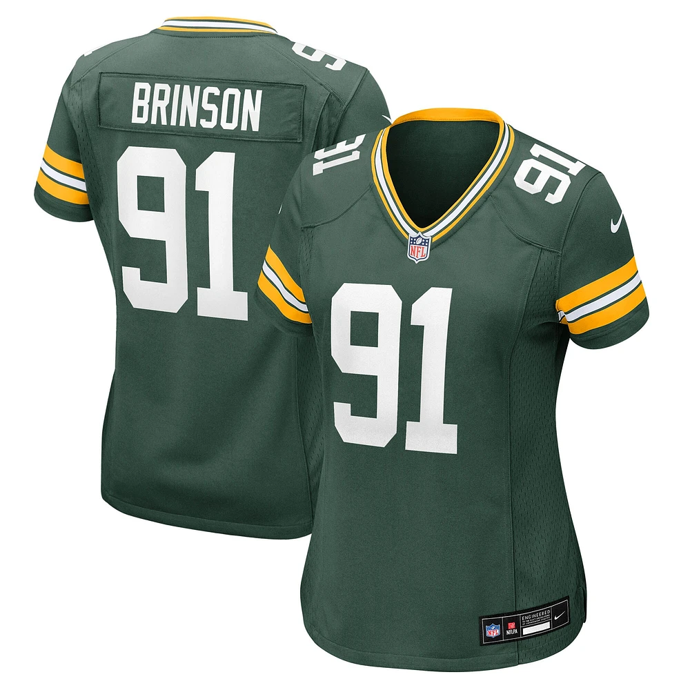 Maillot Nike Warren Brinson Green des Packers de Bay pour femme