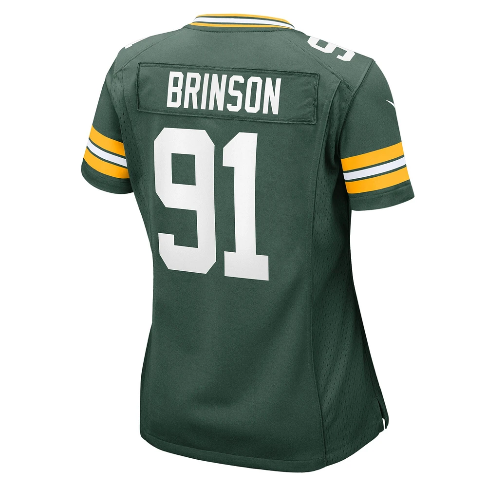 Maillot Nike Warren Brinson Green des Packers de Bay pour femme