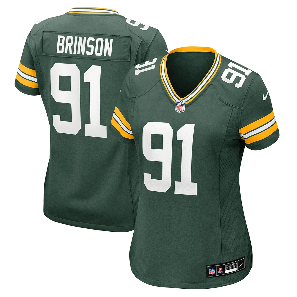 Maillot Nike Warren Brinson Green des Packers de Bay pour femme