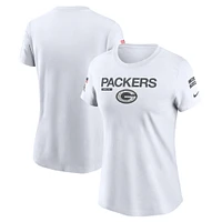 Women's Nike White Green Bay Packers 2024 Salute To Service Legend Performance T-Shirt