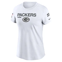 T-shirt Nike pour femme blanc Green Bay Packers 2024 Salute To Service Legend Performance