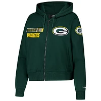 Women's Pro Standard Green Bay Packers Split Logo Full-Zip Hoodie