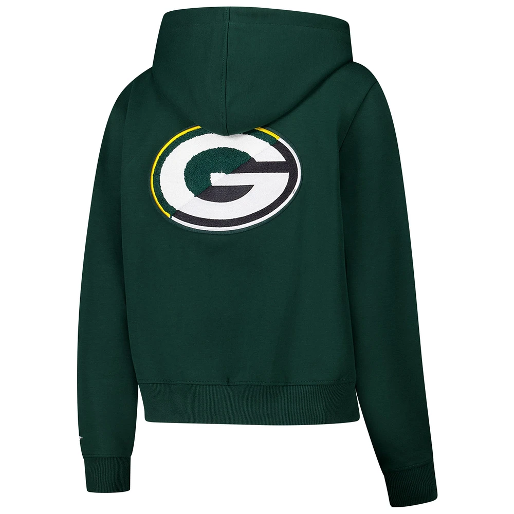 Sweat à capuche zippé avec logo fendu Pro Standard Green Bay Packers pour femme