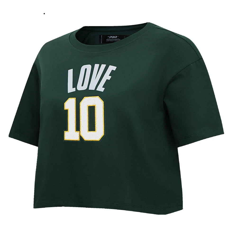 T-shirt court et boxy Pro Standard pour femme avec nom numéro de joueur des Packers Green Bay Jordan Love