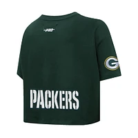 Women's Pro Standard Jordan Love Green Bay Packers Player Name & Number Cropped Boxy T-Shirt