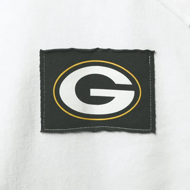 Women's Refried Apparel White Green Bay Packers Sustainable Crop Dolman Pullover Hoodie Size: Medium