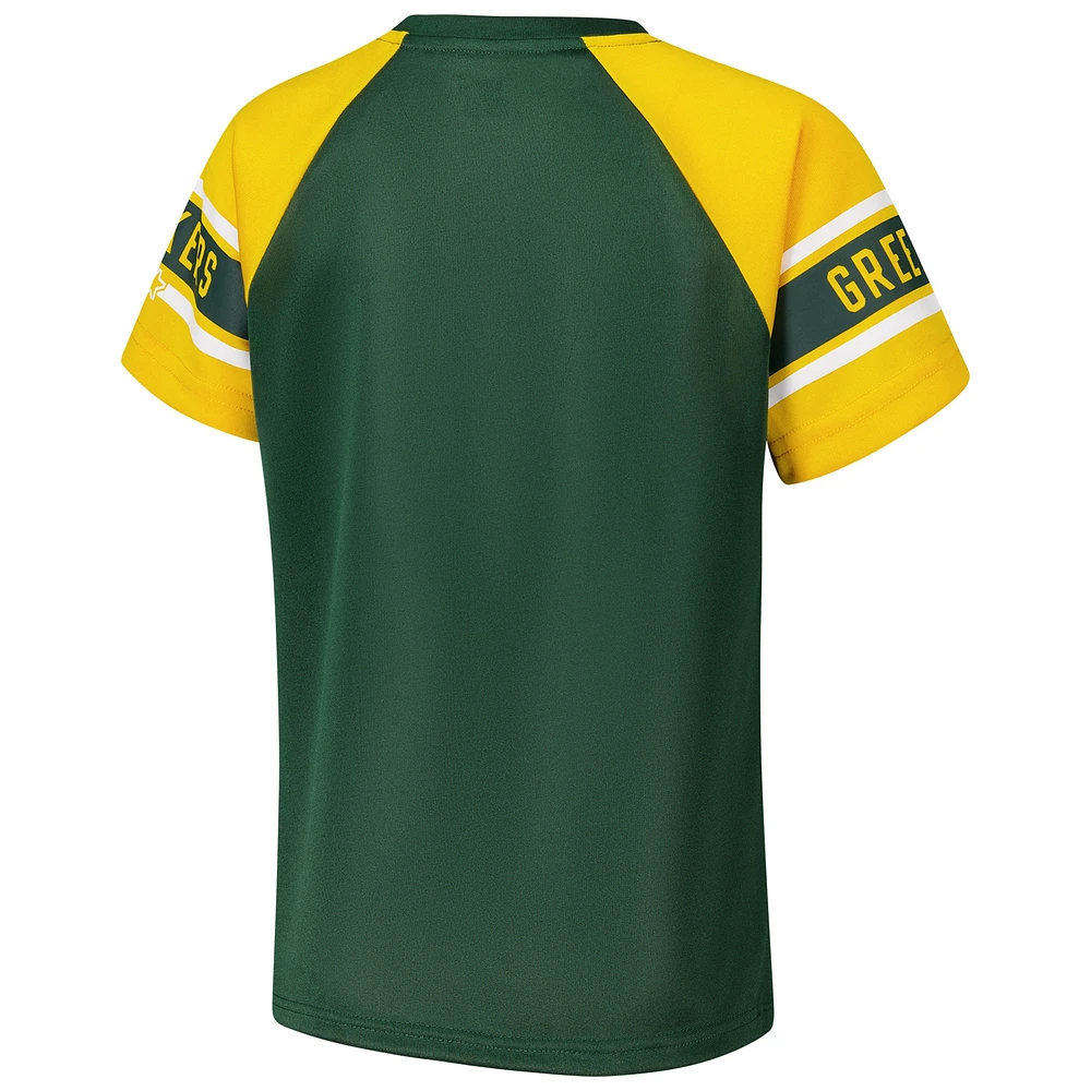 Haut raglan à blocs de couleurs Starter Green Bay Packers 1st Rounder pour femmes