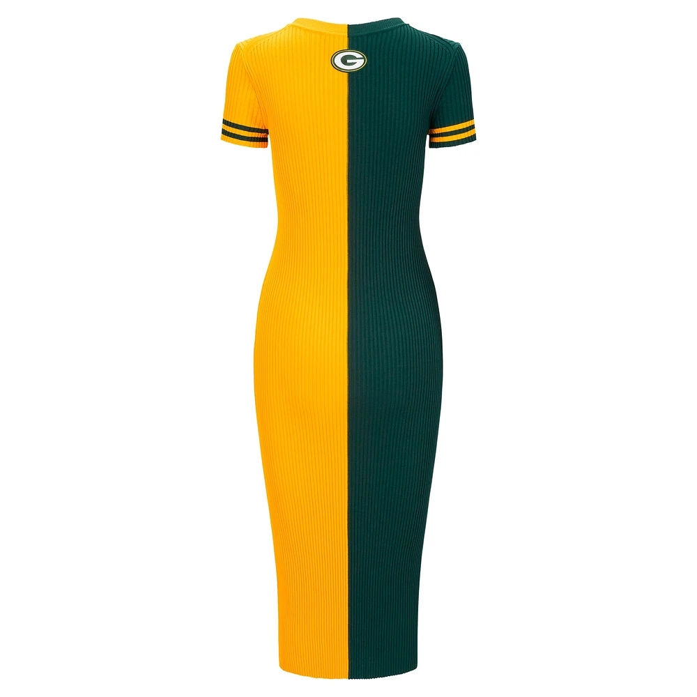 Robe Colleen STAUD verte/dorée pour femme des Packers de Green Bay