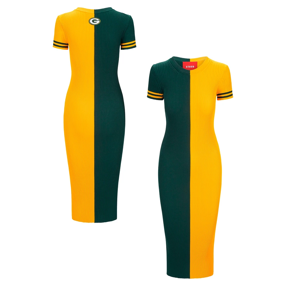 Robe Colleen STAUD verte/dorée pour femme des Packers de Green Bay