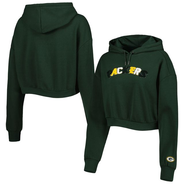 Sweat à capuche court The Wild Collective Green Bay Packers pour femme