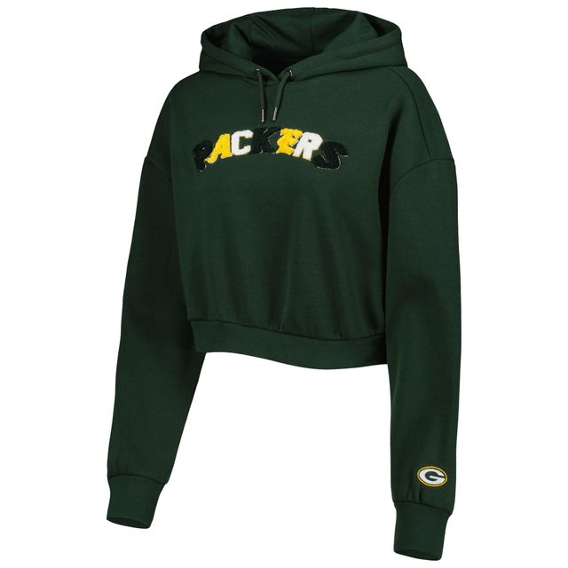 Sweat à capuche court The Wild Collective Green Bay Packers pour femme