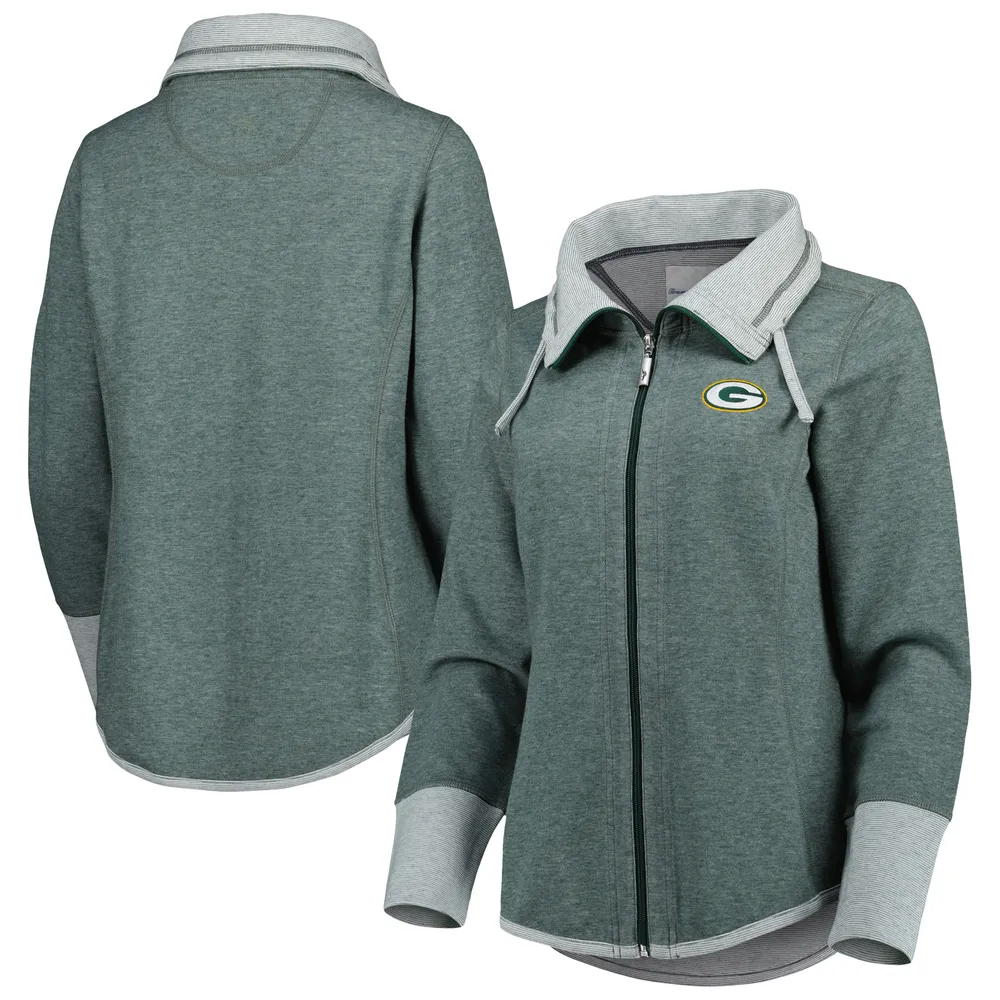 Women's Heathered Gray Green Bay Packers Plus Size Fleece Pullover  Sweatshirt