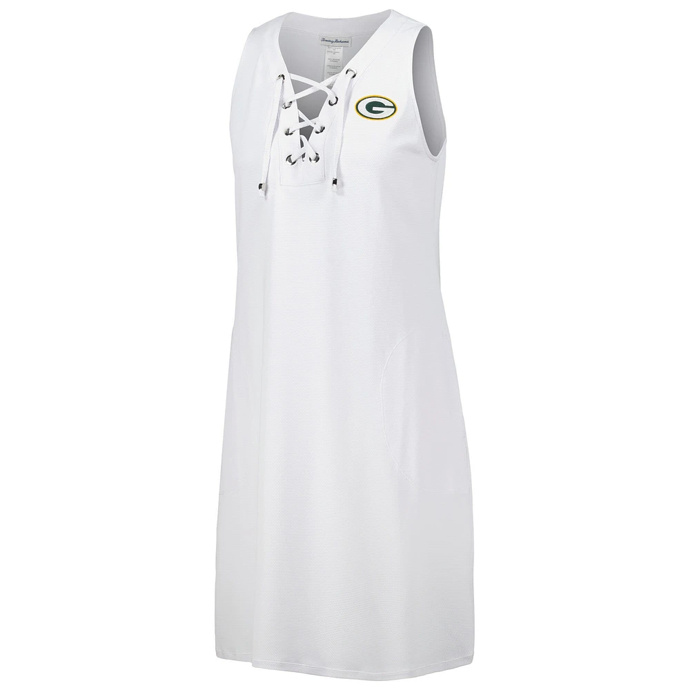 Robe à lacets Tommy Bahama pour femmes, blanc, Green Bay Packers Island Cays