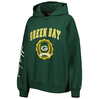 Women's Tommy Hilfiger Green Bay Packers Becca Drop Shoulder Pullover Hoodie