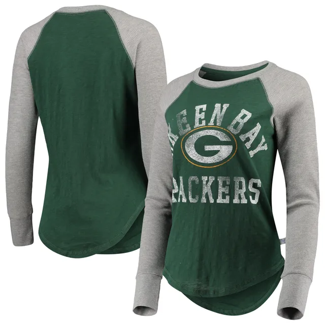 Touch Women's Black Green Bay Packers Plus Free Agent Long Sleeve