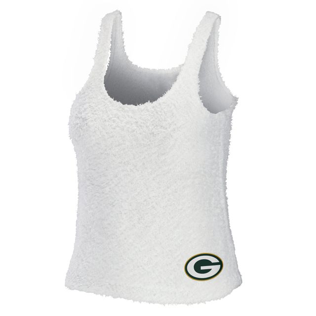 WEAR by Erin Andrews Crème Ensemble de nuit avec débardeur et pantalon confortables à encolure dégagée Green Bay Packers pour femmes