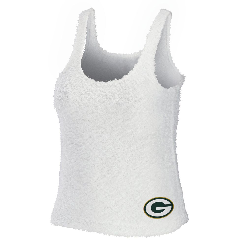 Women's WEAR by Erin Andrews Cream Green Bay Packers Cozy Scoop Neck Tank Top & Pants Sleep Set