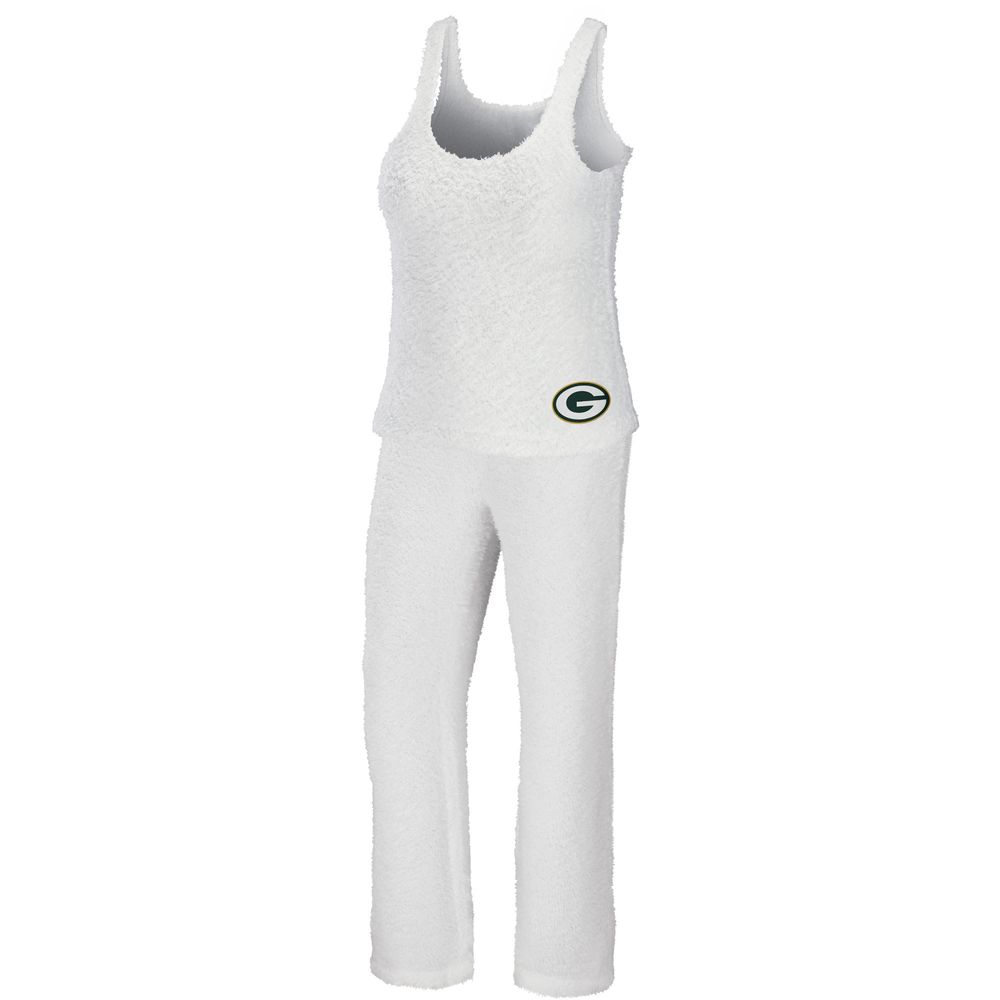 Women's WEAR by Erin Andrews Cream Green Bay Packers Cozy Scoop Neck Tank Top & Pants Sleep Set