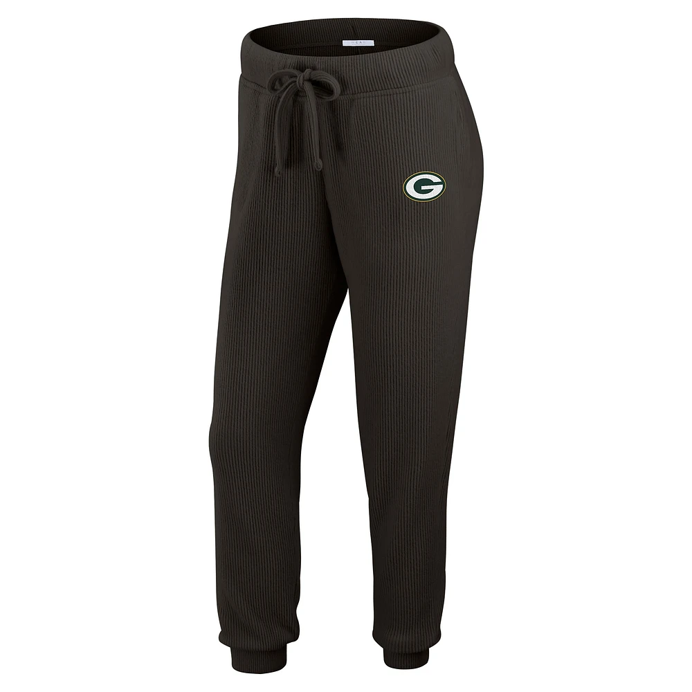 Ensemble de détente pour femme WEAR by Erin Andrews composé d'un t-shirt à manches longues et pantalon en tricot tri-blend crème des Green Bay Packers