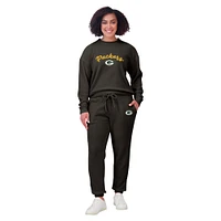 Women's WEAR by Erin Andrews  Cream Green Bay Packers Knitted Tri-Blend Long Sleeve T-Shirt & Pants Lounge Set