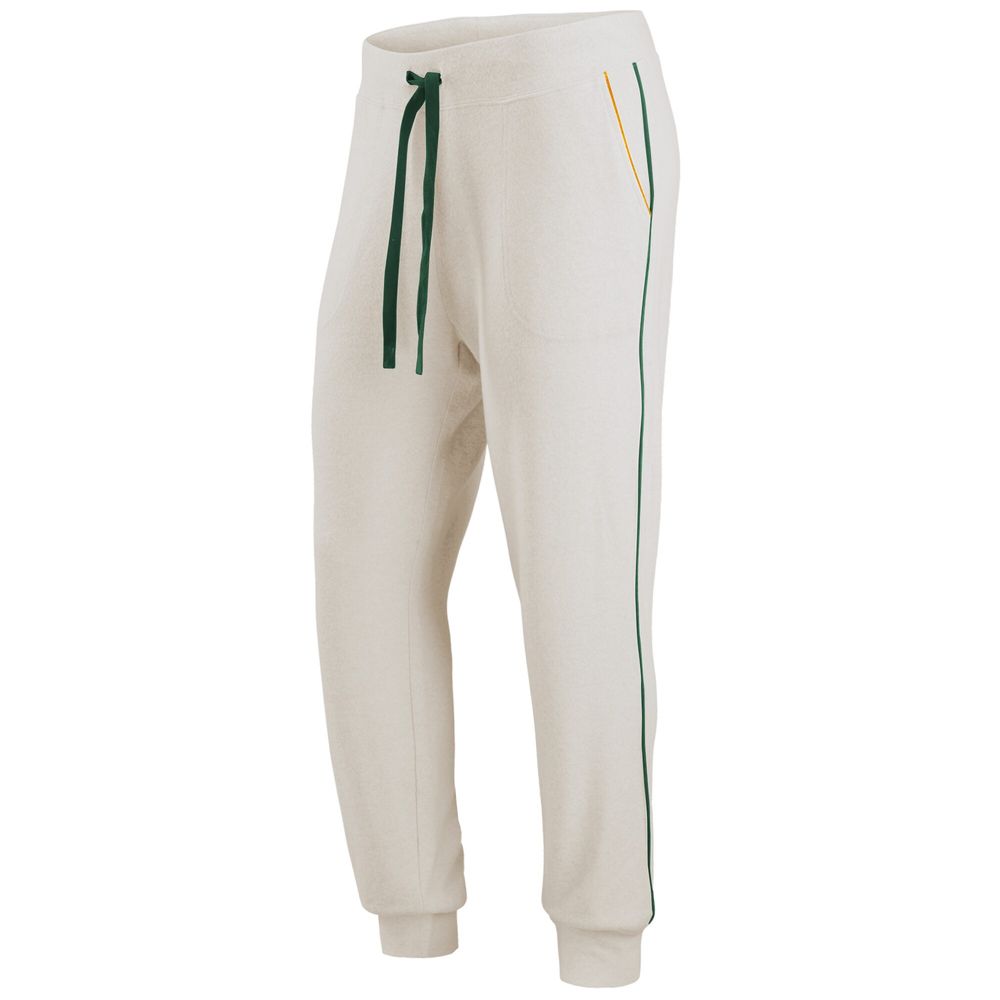 Women's WEAR by Erin Andrews Cream Green Bay Packers Tri-Blend Raglan Pullover Sweatshirt & Pants - Lounge Set