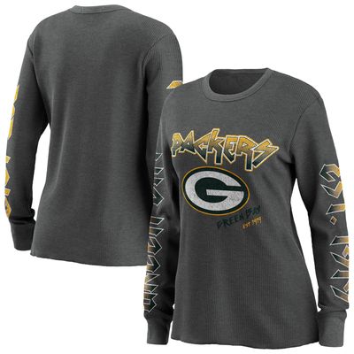 Women's WEAR by Erin Andrews Gray Green Bay Packers - Long Sleeve Thermal Top