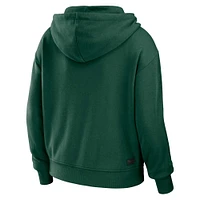Sweat à capuche zippé blocs de couleurs grande taille vert/blanc Green Bay Packers pour femme par Erin Andrews