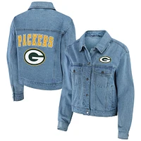 Veste en jean à boutons-pression pour femme WEAR by Erin Andrews des Green Bay Packers