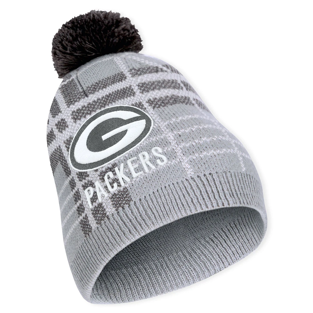 Women's WEAR by Erin Andrews Green Bay Packers Plaid Knit Hat with Pom & Scarf Set