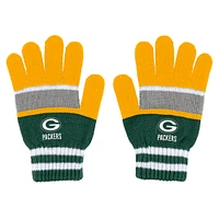 Ensemble gants et écharpe à rayures pour femmes WEAR by Erin Andrews des Green Bay Packers