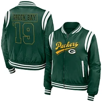 Veste aviateur entièrement zippée WEAR by Erin Andrews Green Bay Packers pour femme