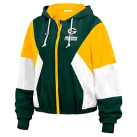 Women's WEAR by Erin Andrews  Green Bay Packers Color Block Full-Zip Windbreaker Jacket