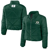 Women's WEAR by Erin Andrews  Green Bay Packers Cropped Puffer Full-Zip Jacket