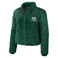 Women's WEAR by Erin Andrews  Green Bay Packers Cropped Puffer Full-Zip Jacket