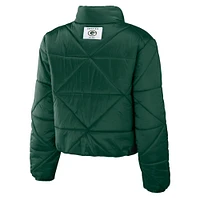 Women's WEAR by Erin Andrews  Green Bay Packers Cropped Puffer Full-Zip Jacket