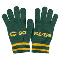 Women's WEAR by Erin Andrews  Green Green Bay Packers Double Jacquard Cuffed Knit Hat with Pom and Gloves Set