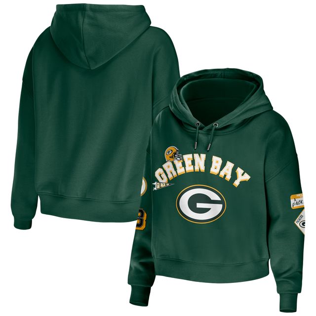 Sweat à capuche court et modeste pour femme WEAR by Erin Andrews Green Bay Packers