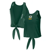 Women's WEAR by Erin Andrews Green Bay Packers Open Back Twist Tie Tank Top