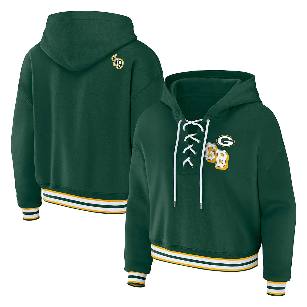 Sweat à capuche lacets grande taille pour femme WEAR by Erin Andrews Green Bay Packers