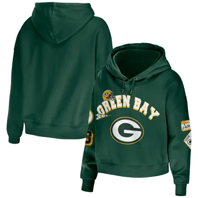 Green Bay Packers WEAR by Erin Andrews Women's Plus Modest Cropped Pullover Hoodie