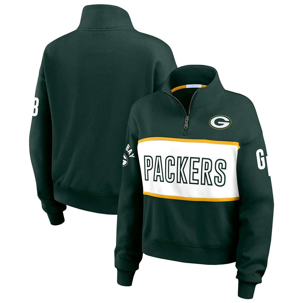 Veste zippée quart de tour WEAR by Erin Andrews pour femme, verte, des Packers Green Bay