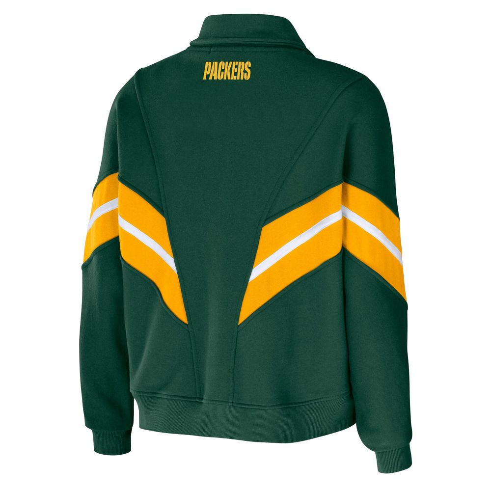 WEAR by Erin Andrews Women's WEAR by Erin Andrews Green Bay Packers Yarn  Dye Stripe Full-Zip Jacket