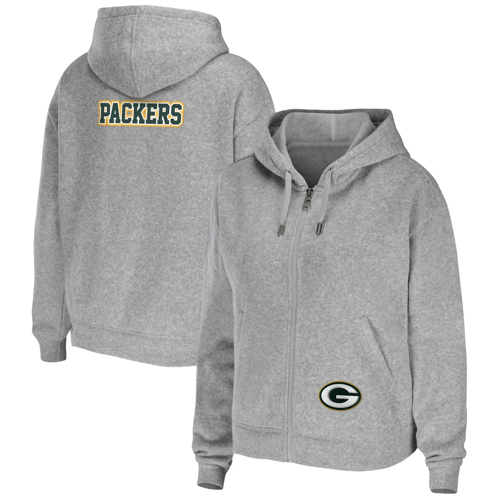 Lids Green Bay Packers WEAR by Erin Andrews Women's Logo Full-Zip Hoodie -  White