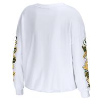 Women's Green Bay Packers Green/White Short & Long Sleeve T-Shirt