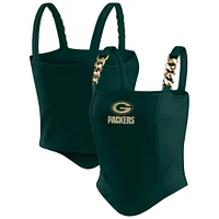 Haut corset à maillons en chaîne Green Bay Packers pour femme par Erin Andrews x Gracie Hunt