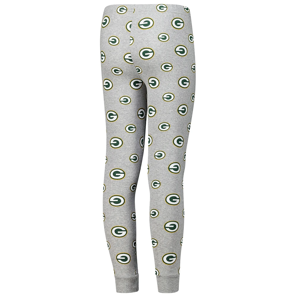 Youth Green Bay Packers Long Sleeve T-Shirt and Pants Sleep Set