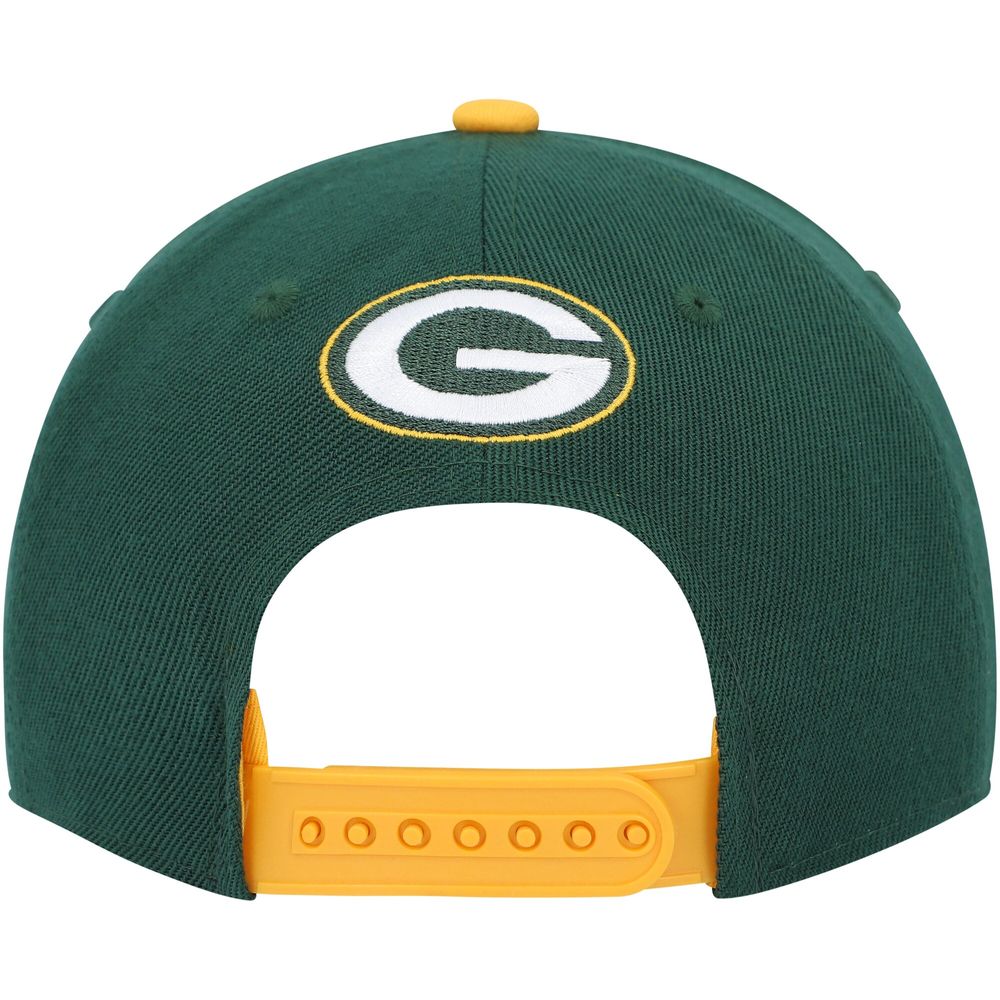 Outerstuff Youth Green Green Bay Packers On Trend Precurved A-Frame  Snapback Hat