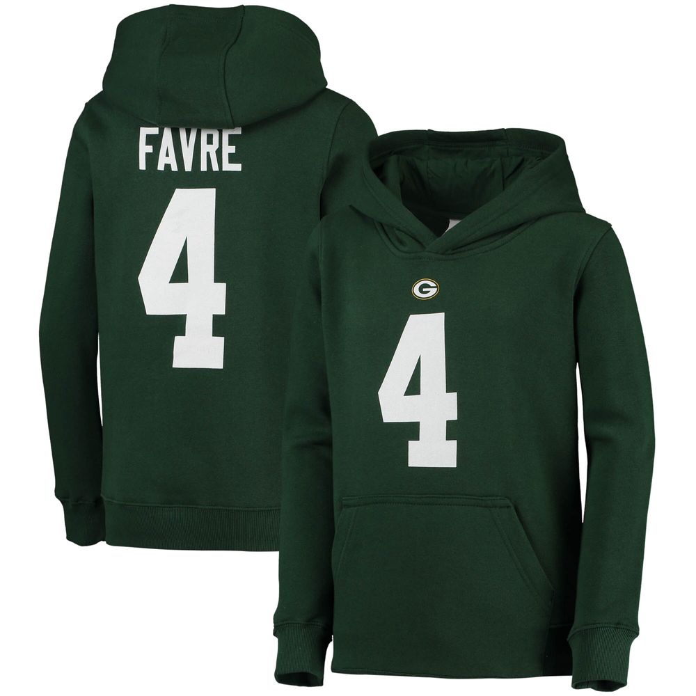 Youth Mitchell & Ness Brett Favre Green Bay Packers Retired Player Name Number Pullover Hoodie